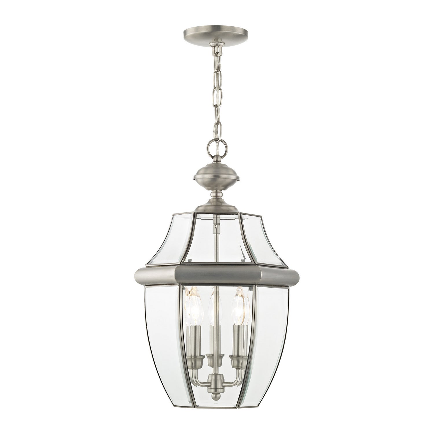 Livex Lighting - 2355-91 - Three Light Outdoor Pendant - Monterey - Brushed Nickel