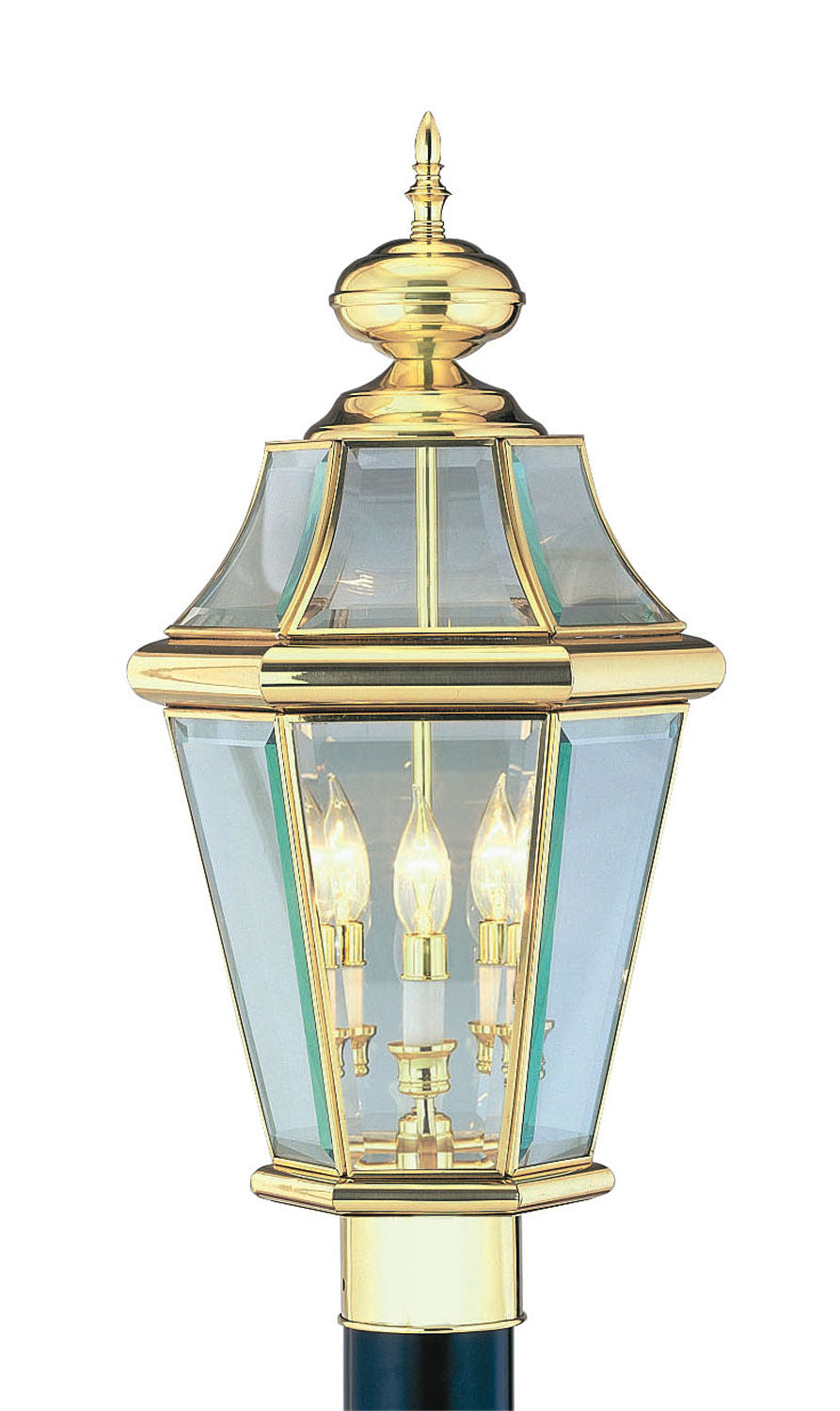 Livex Lighting - 2364-02 - Three Light Post-Top Lanterm - Georgetown - Polished Brass