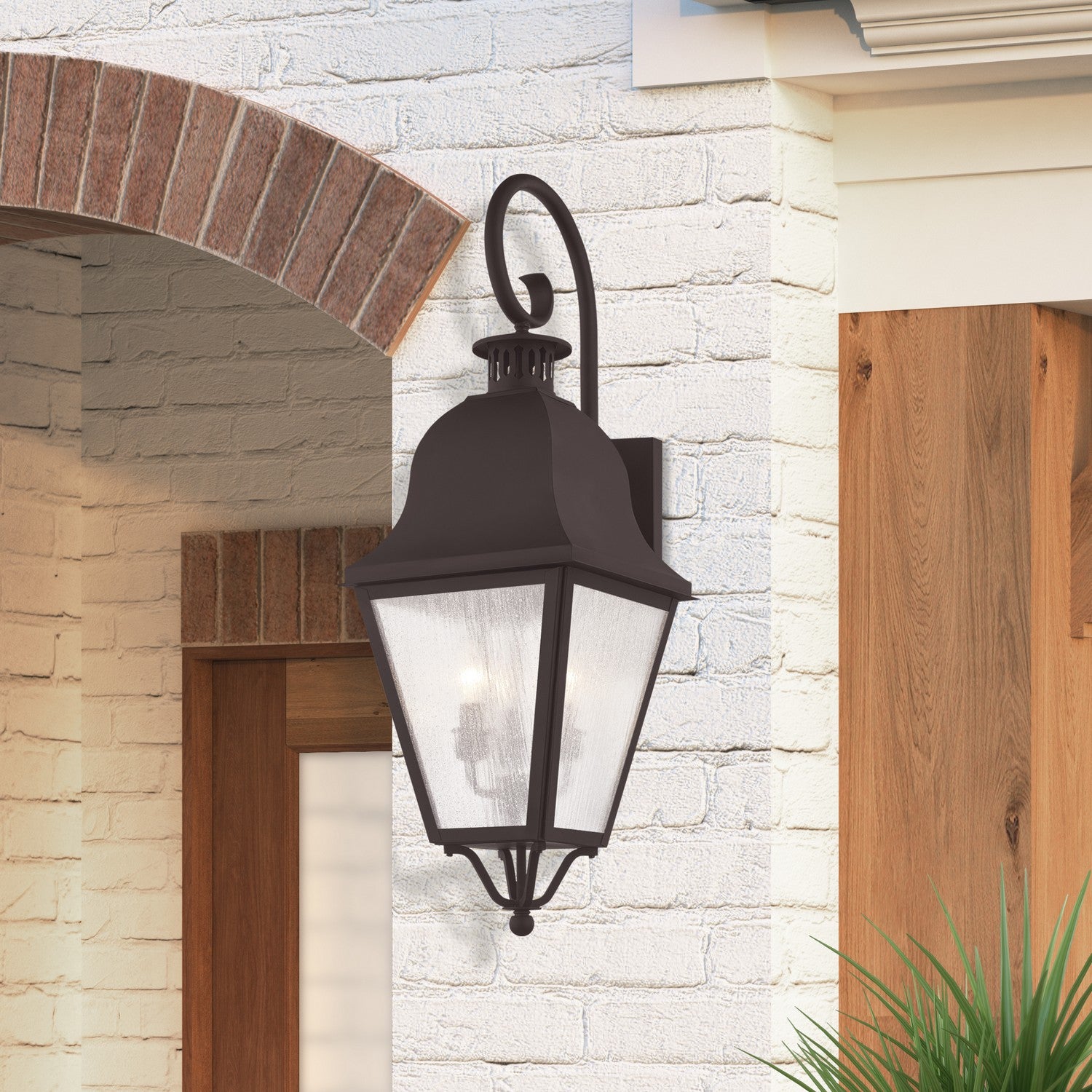 Livex Lighting - 2555-07 - Three Light Outdoor Wall Lantern - Amwell - Bronze