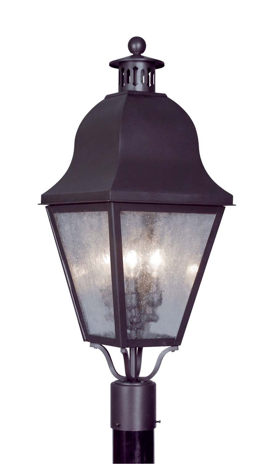 Livex Lighting - 2556-07 - Three Light Post-Top Lanterm - Amwell - Bronze