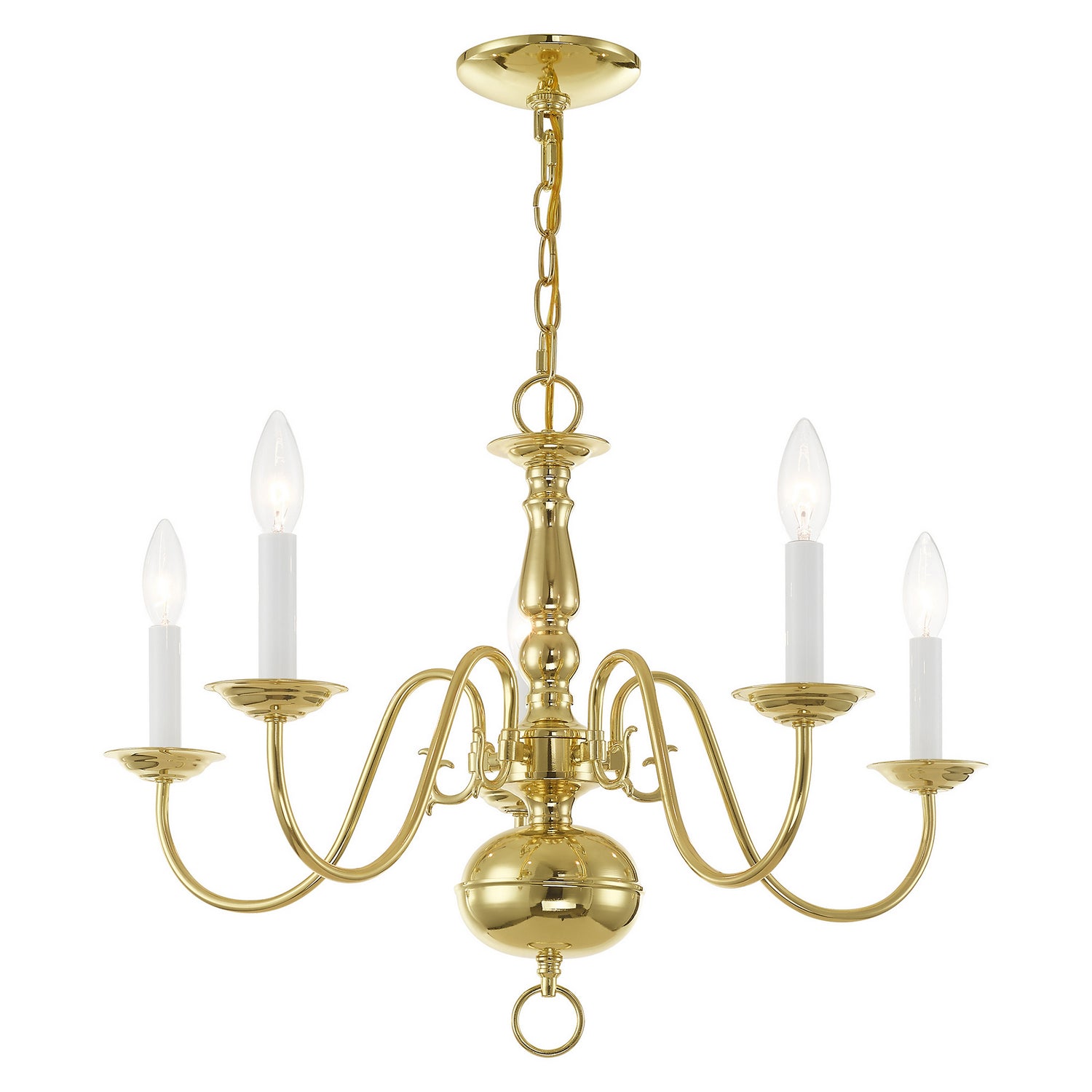 Livex Lighting - 5005-02 - Five Light Chandelier - Williamsburgh - Polished Brass