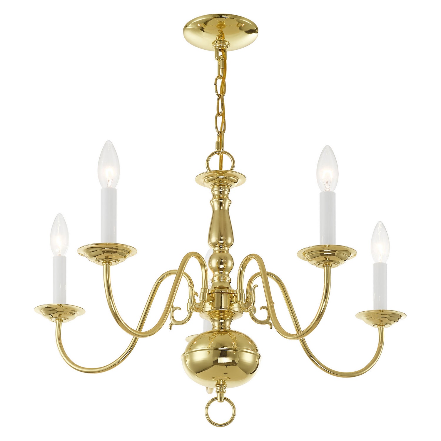 Livex Lighting - 5005-02 - Five Light Chandelier - Williamsburgh - Polished Brass