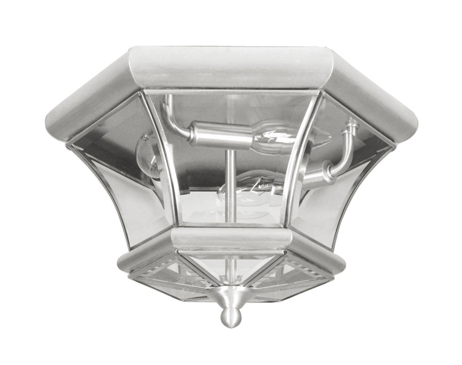 Livex Lighting - 7053-91 - Three Light Outdoor Ceiling Mount - Monterey - Brushed Nickel