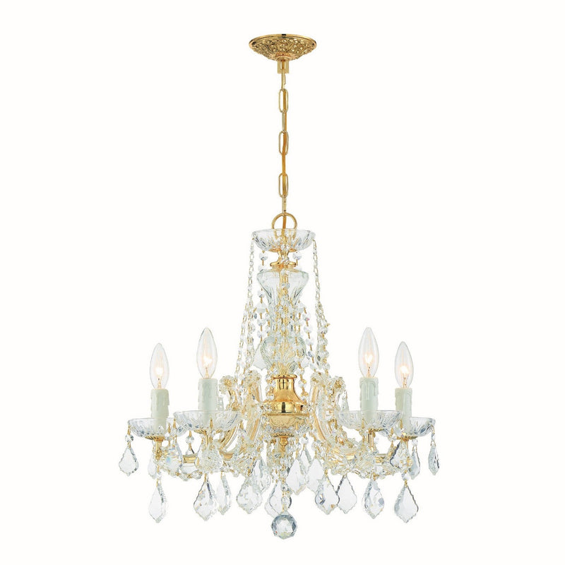 Crystorama - 4476-GD-CL-SAQ - Five Light Chandelier - Maria Theresa - Gold