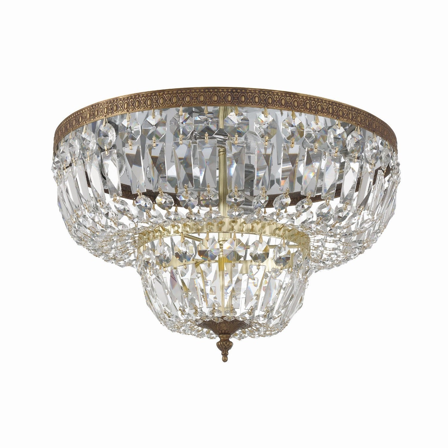 Crystorama - 718-OB-CL-MWP - Four Light Flush Mount - Ceiling Mount - Olde Brass