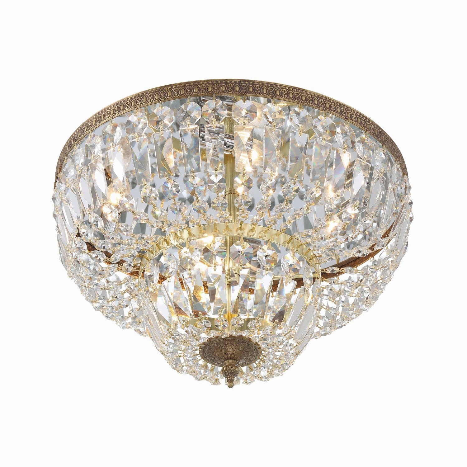 Crystorama - 718-OB-CL-MWP - Four Light Flush Mount - Ceiling Mount - Olde Brass