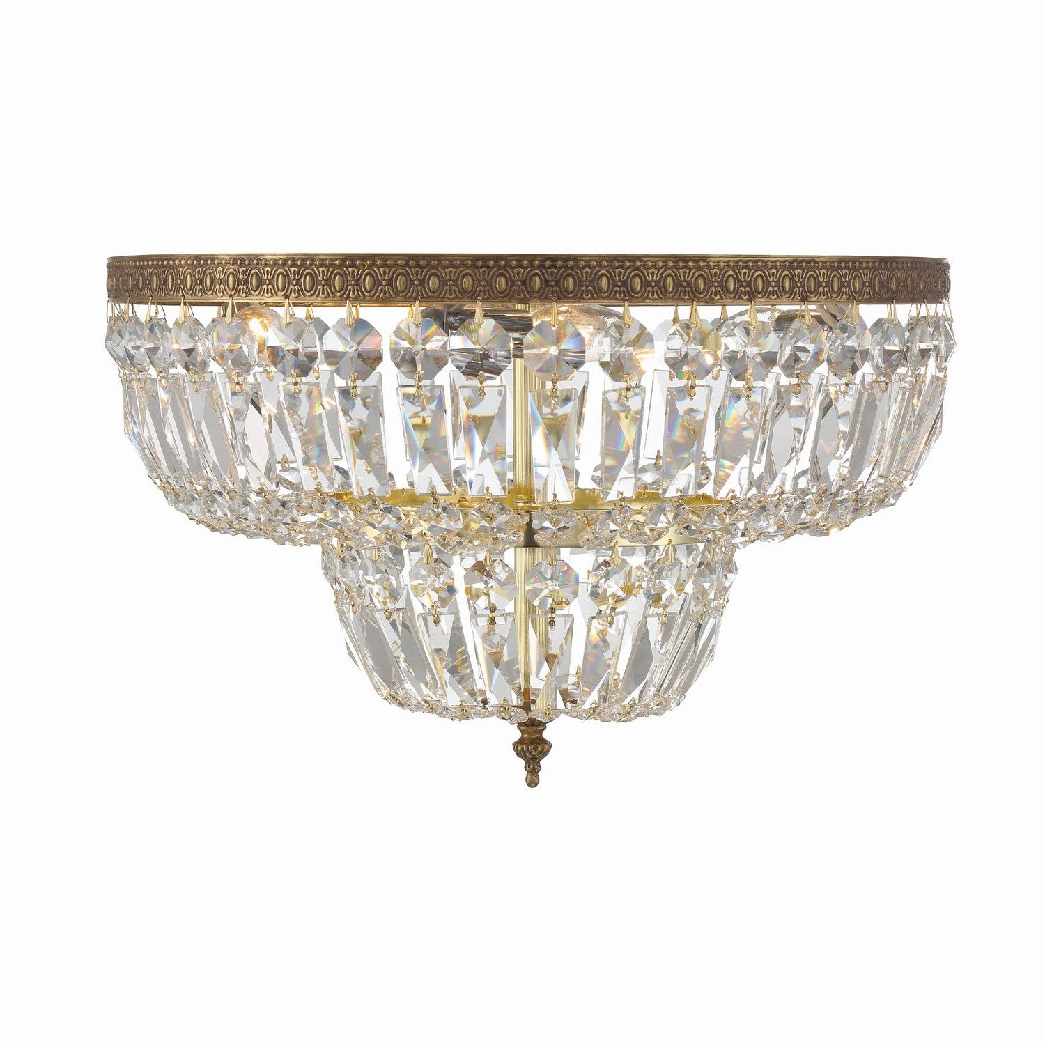 Crystorama - 718-OB-CL-MWP - Four Light Flush Mount - Ceiling Mount - Olde Brass