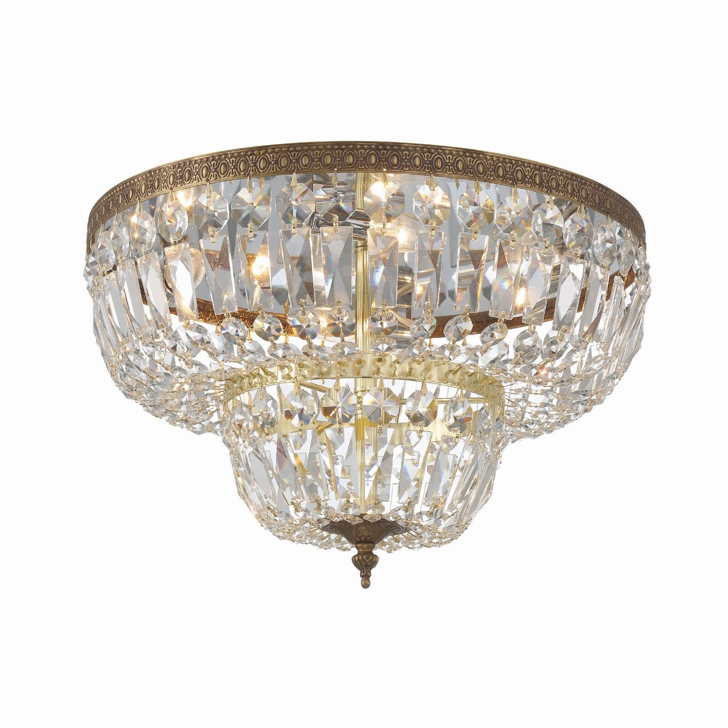 Crystorama - 718-OB-CL-MWP - Four Light Flush Mount - Ceiling Mount - Olde Brass