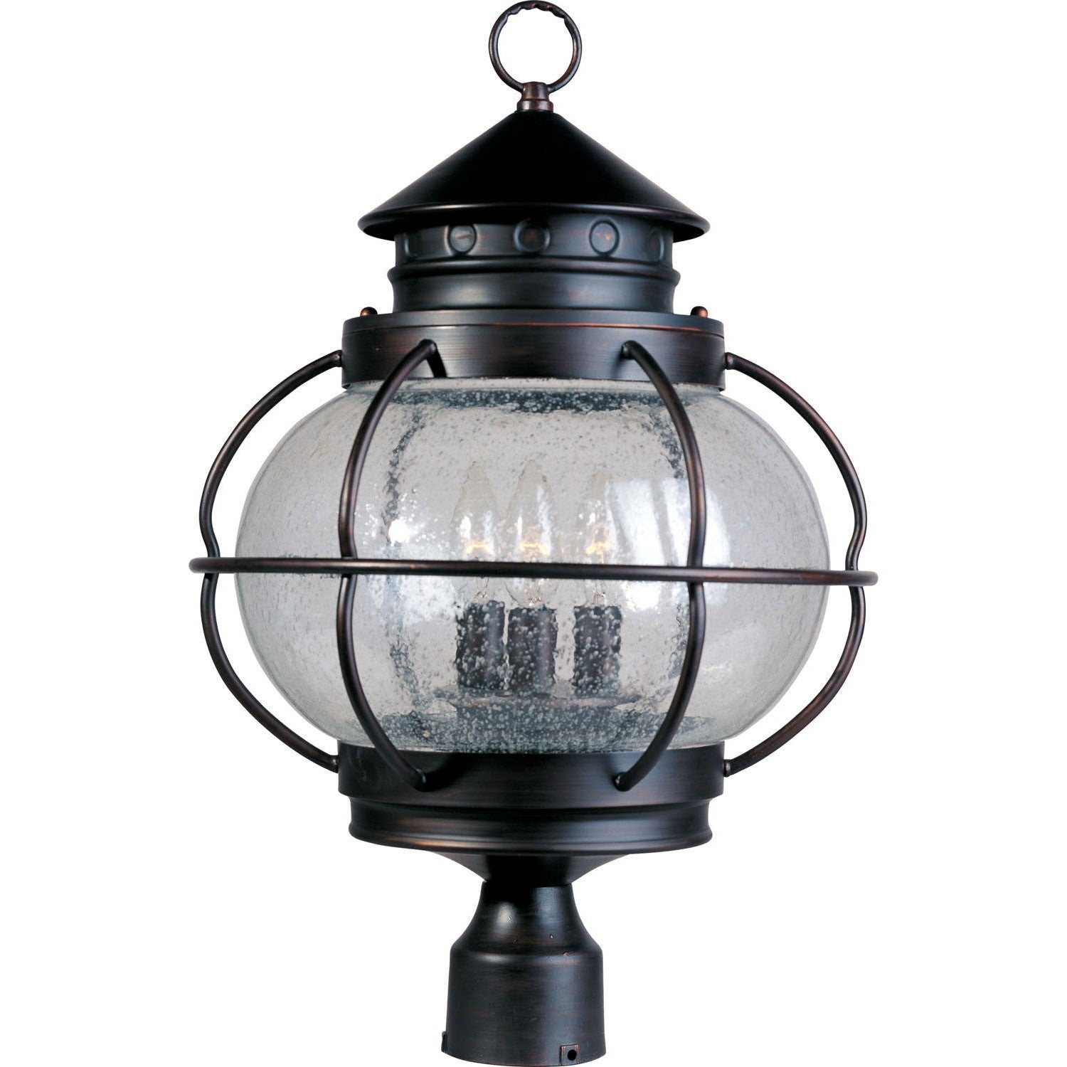 Maxim - 30501CDOI - Three Light Outdoor Pole/Post Lantern - Portsmouth - Oil Rubbed Bronze