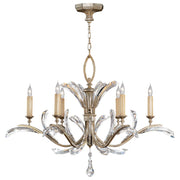 Fine Art Handcrafted Lighting - 702440ST - Six Light Chandelier - Beveled Arcs - Silver