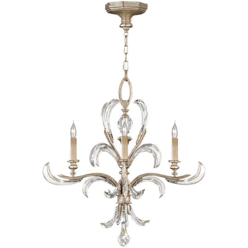 Fine Art Handcrafted Lighting - 701540ST - Four Light Chandelier - Beveled Arcs - Silver