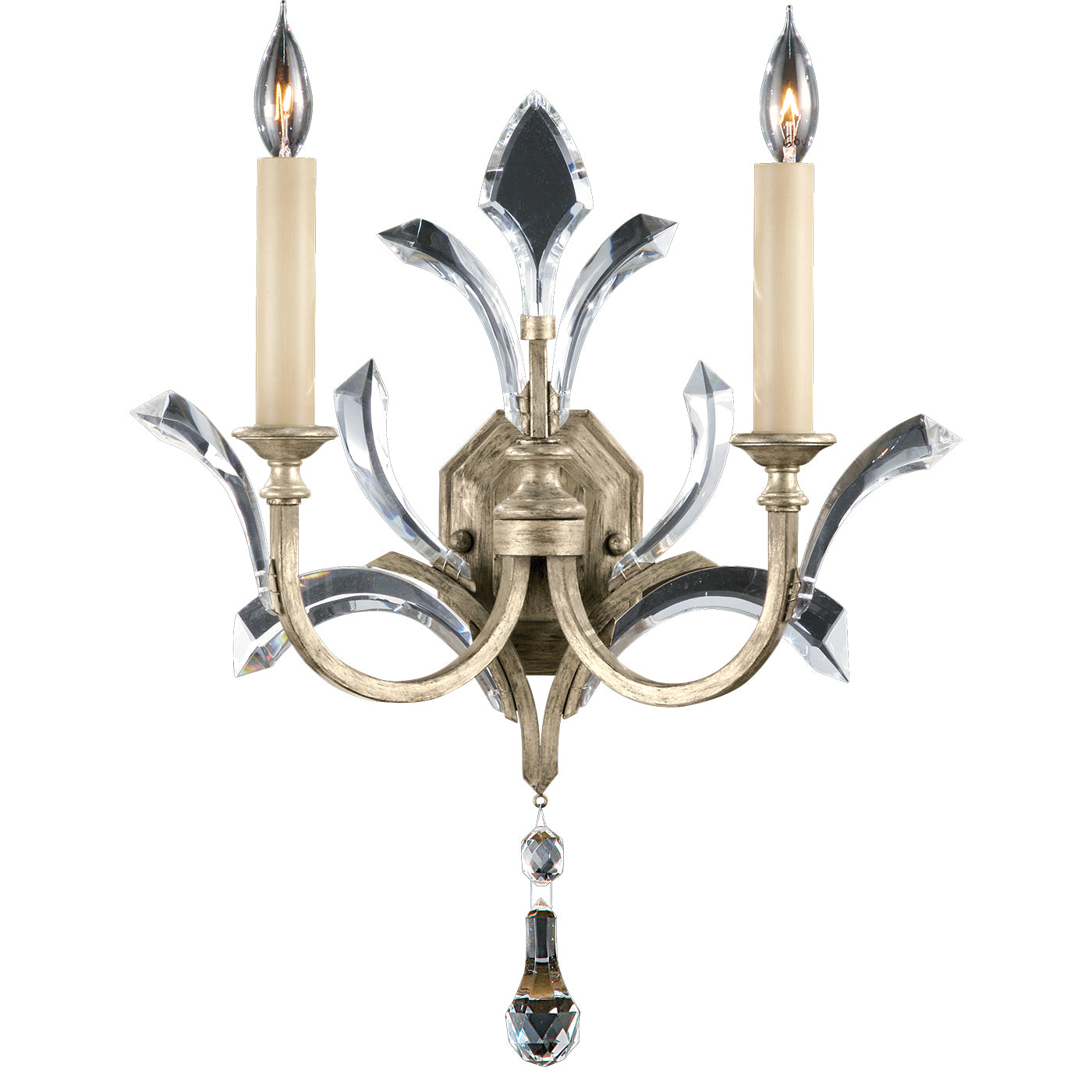 Fine Art Handcrafted Lighting - 701850ST - Two Light Wall Sconce - Beveled Arcs - Silver