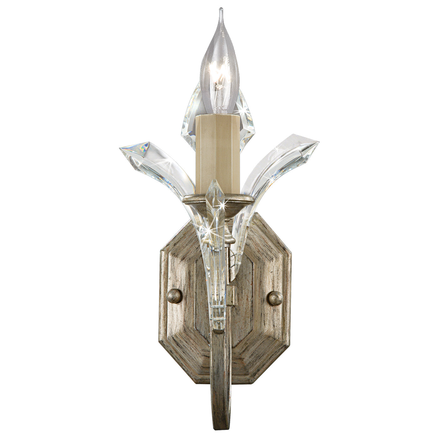 Fine Art Handcrafted Lighting - 705050ST - One Light Wall Sconce - Beveled Arcs - Silver
