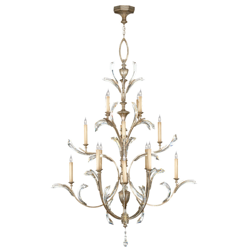 Fine Art Handcrafted Lighting - 702040ST - 16 Light Chandelier - Beveled Arcs - Silver