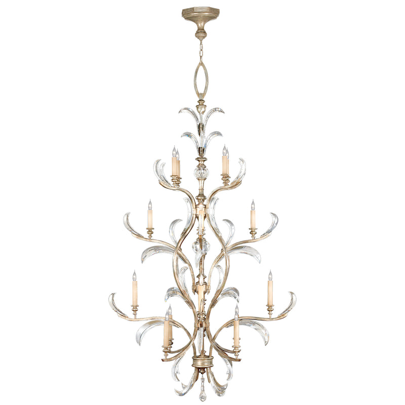 Fine Art Handcrafted Lighting - 704040ST - 16 Light Chandelier - Beveled Arcs - Silver