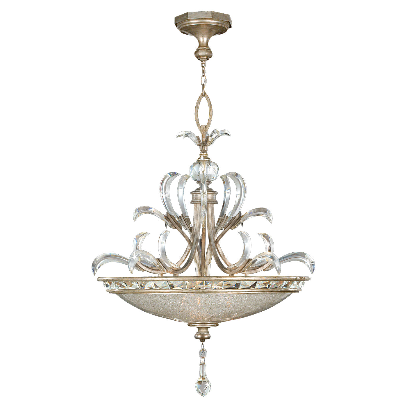 Fine Art Handcrafted Lighting - 704540ST - Three Light Pendant - Beveled Arcs - Silver