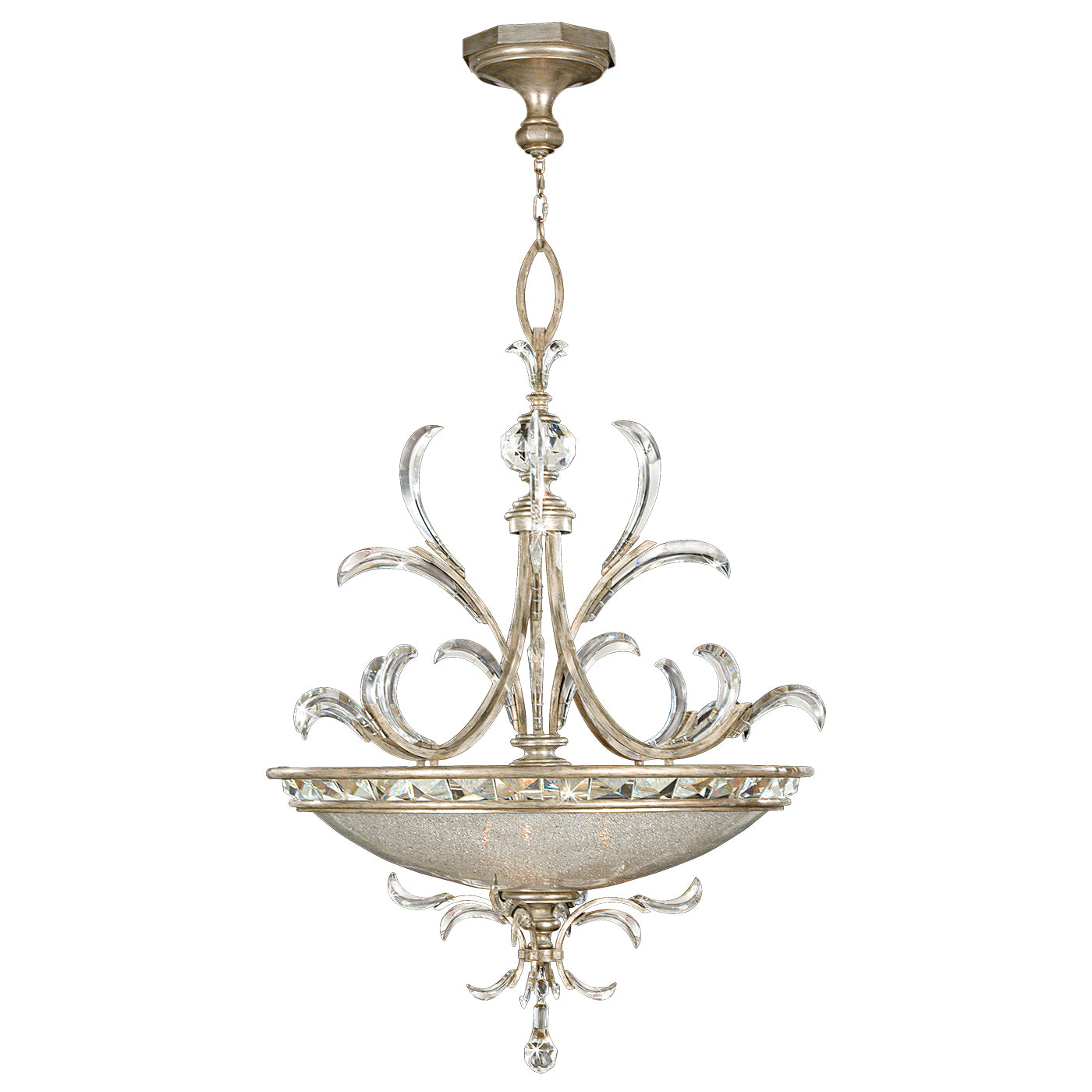 Fine Art Handcrafted Lighting - 704440ST - Three Light Pendant - Beveled Arcs - Silver