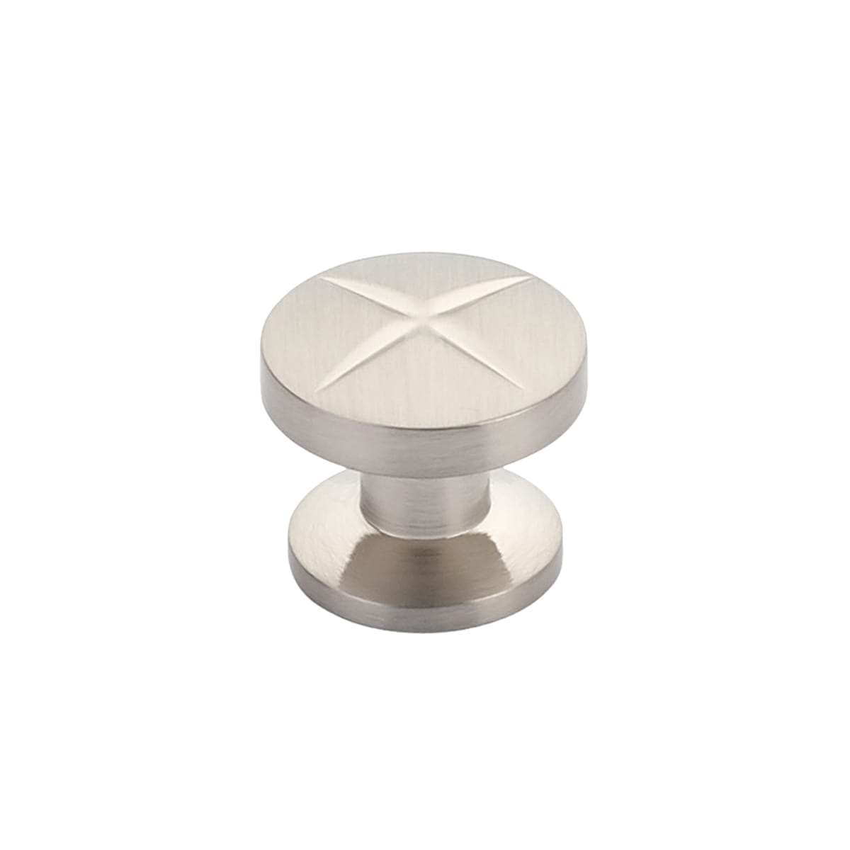 Northport 1-3/8" Contemporary Industrial Round Cross Cabinet Knob with "X" Design
