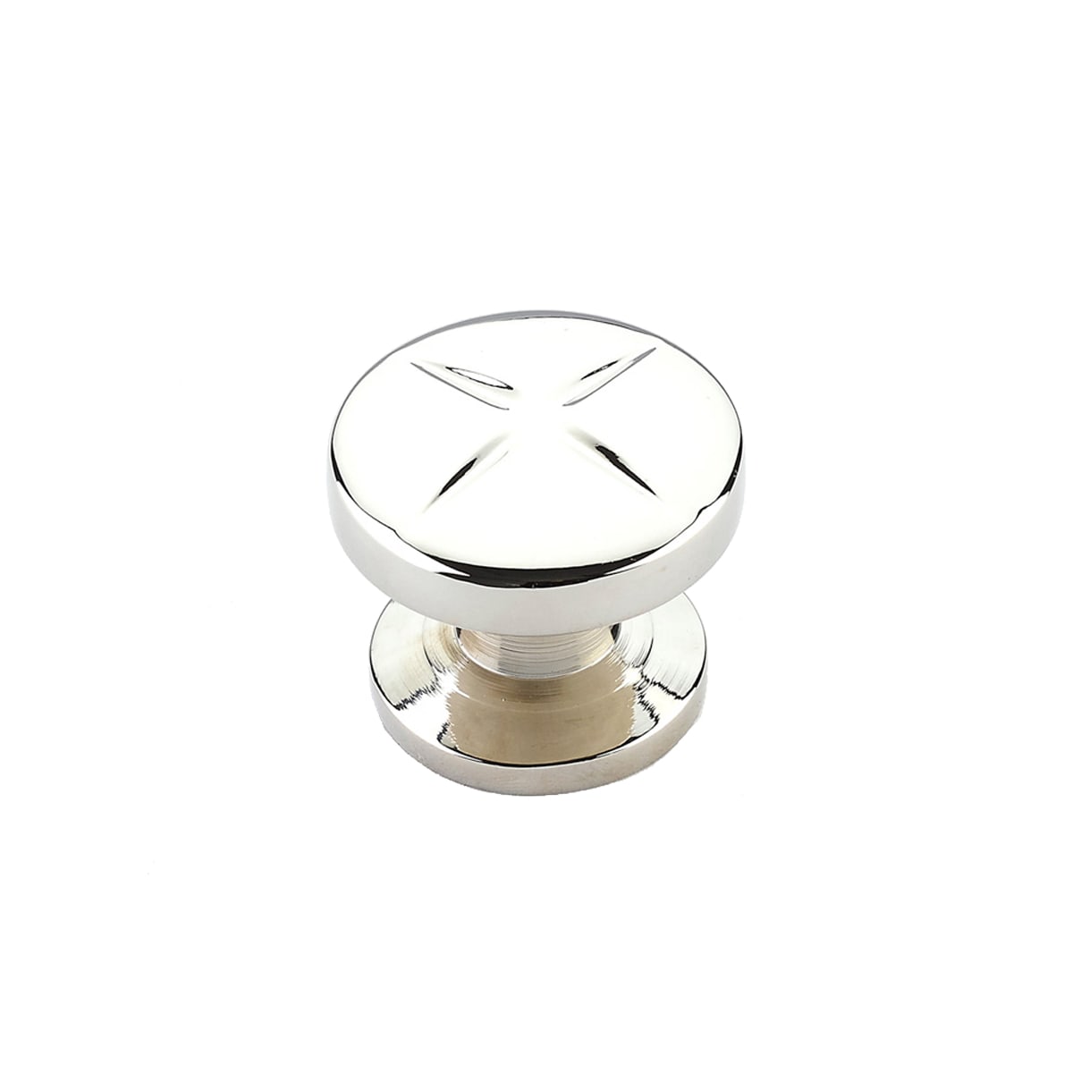 Northport 1-3/8" Contemporary Industrial Round Cross Cabinet Knob with "X" Design