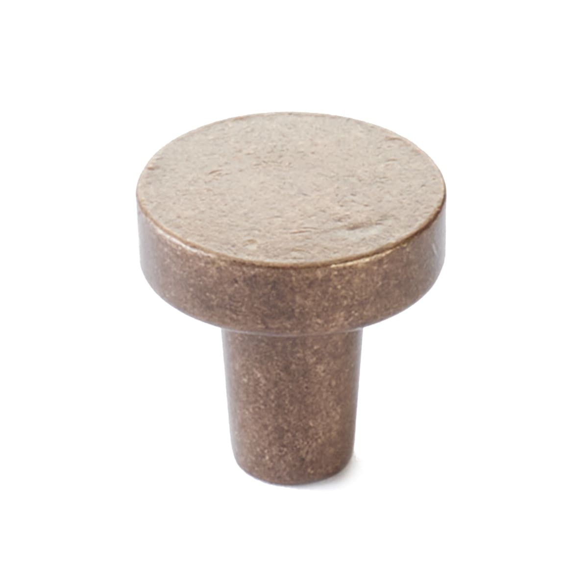 Schaub and Company - 211018-LB - Turno 1-1/4" Solid Bronze Modern Rustic Disc Mushroom Luxury Cabinet Knob / Drawer Knob in Light Bronze