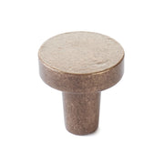 Schaub and Company - 211018-LB - Turno 1-1/4" Solid Bronze Modern Rustic Disc Mushroom Luxury Cabinet Knob / Drawer Knob in Light Bronze