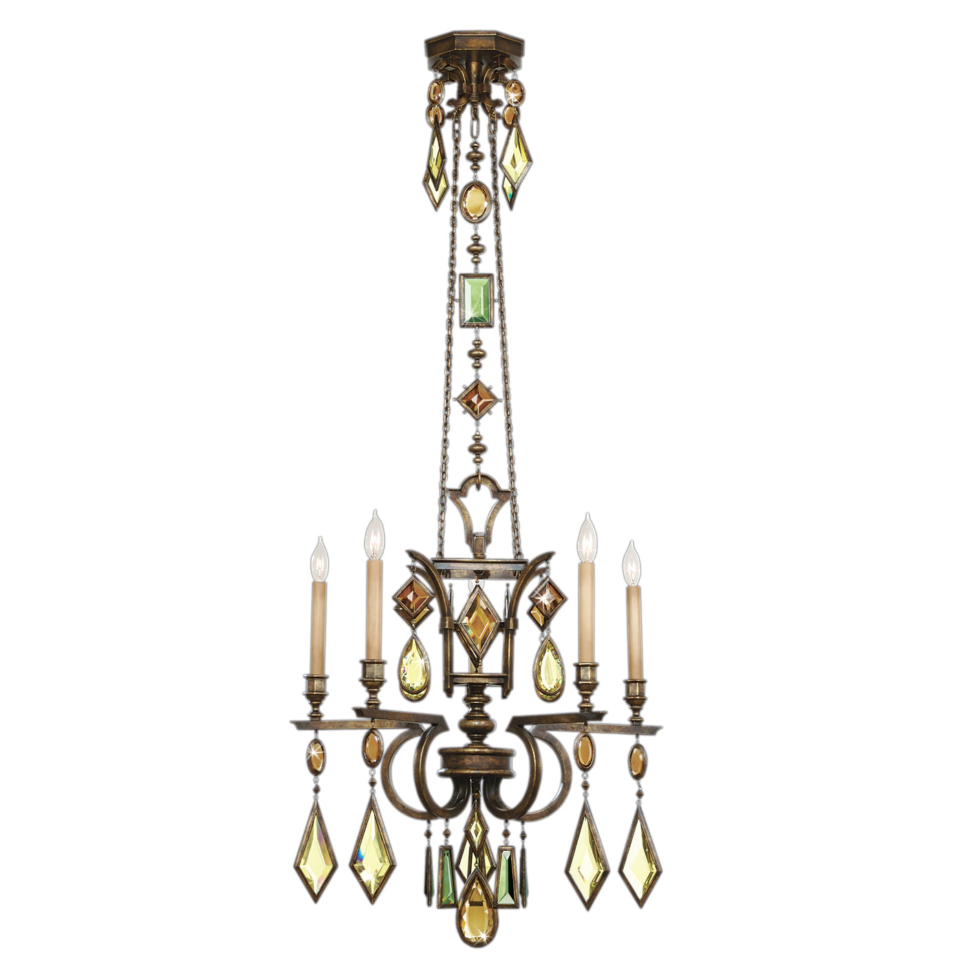 Fine Art Handcrafted Lighting - 708340-1ST - Five Light Chandelier - Encased Gems - Bronze