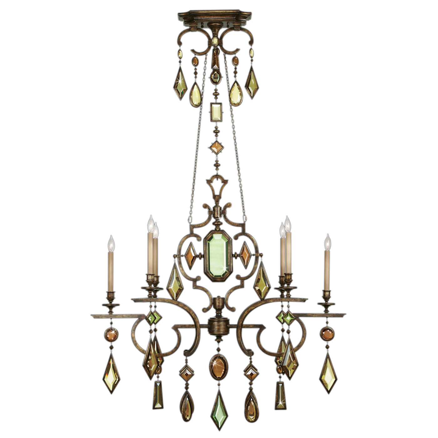 Fine Art Handcrafted Lighting - 708940-1ST - Six Light Chandelier - Encased Gems - Bronze