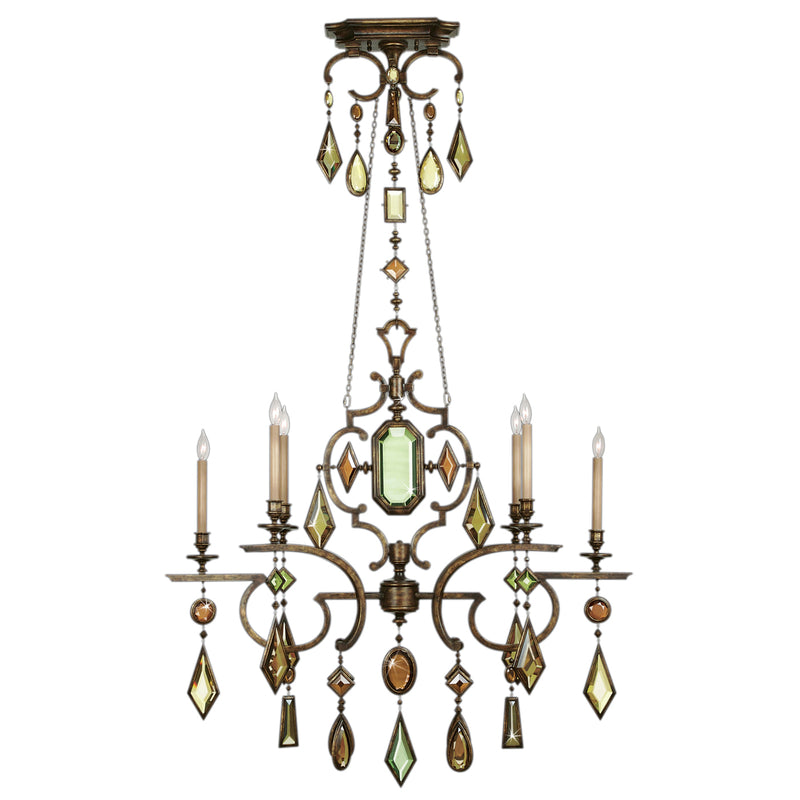 Fine Art Handcrafted Lighting - 708940-1ST - Six Light Chandelier - Encased Gems - Bronze