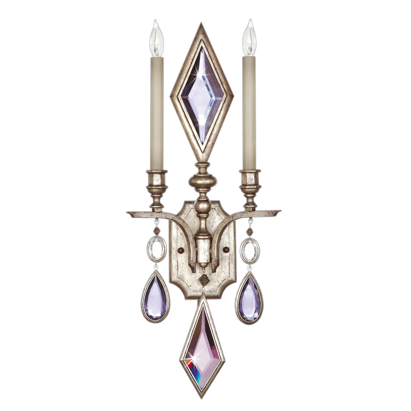 Fine Art Handcrafted Lighting - 729050-1ST - Two Light Wall Sconce - Encased Gems - Silver