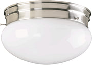 Quorum - 3015-8-65 - Two Light Ceiling Mount - 3015 Plain Mushrooms - Satin Nickel