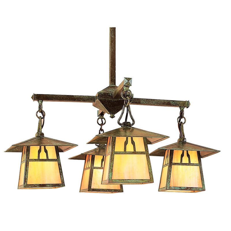 Arroyo - CCH-8/4BGW-VP - Four Light Chandelier - Carmel - Verdigris Patina