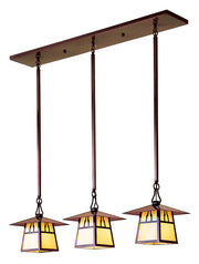 Arroyo - CICH-8/3BGW-AC - Three Light Pendant - Carmel - Antique Copper