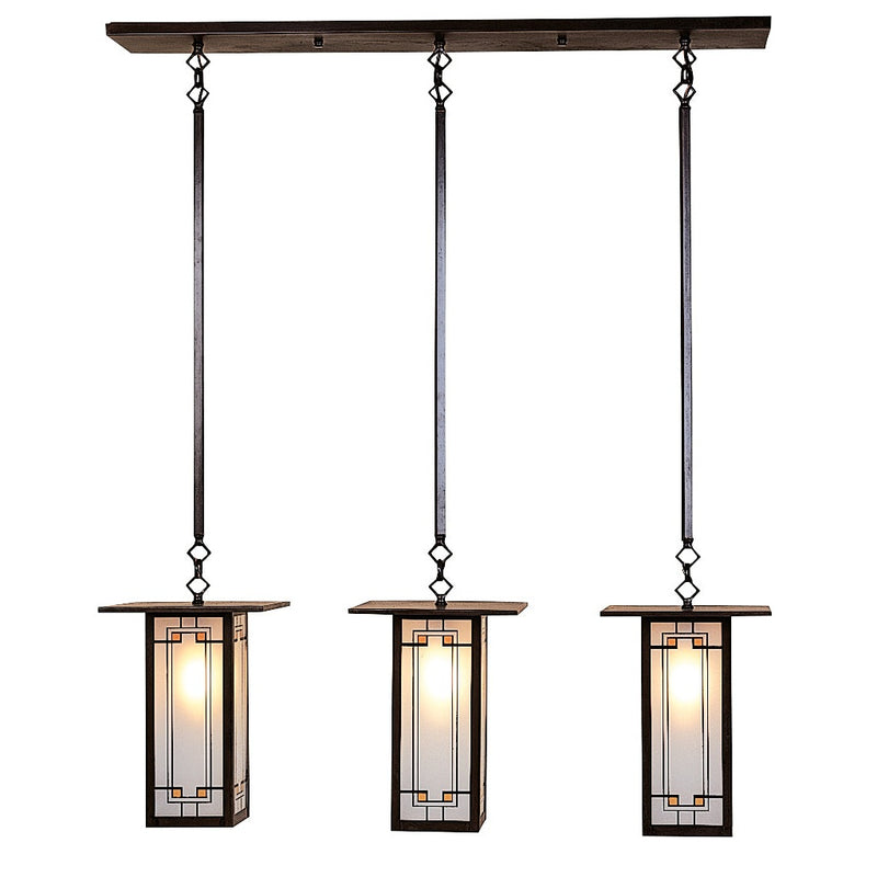 Arroyo - FICH-9L/3Y-BZ - Three Light Pendant - Franklin - Bronze