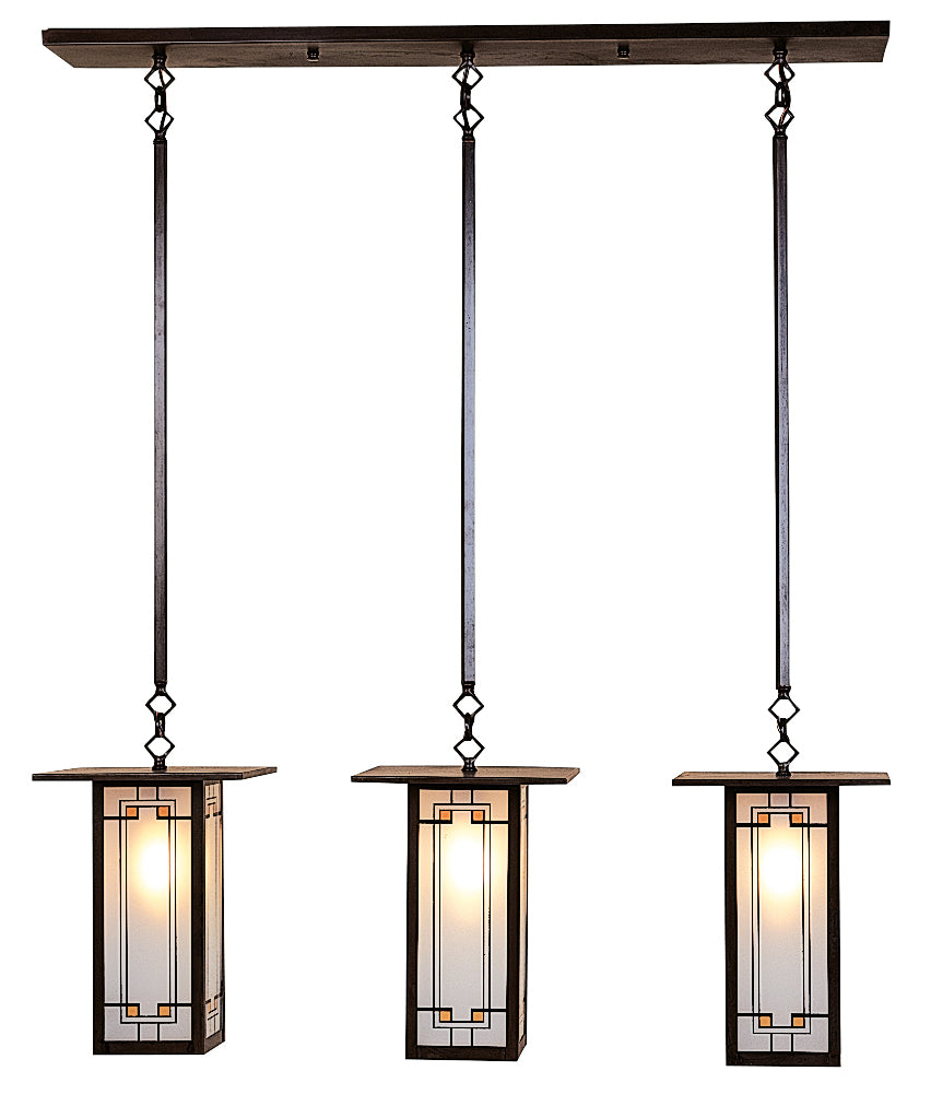 Arroyo - FICH-9L/3Y-BZ - Three Light Pendant - Franklin - Bronze