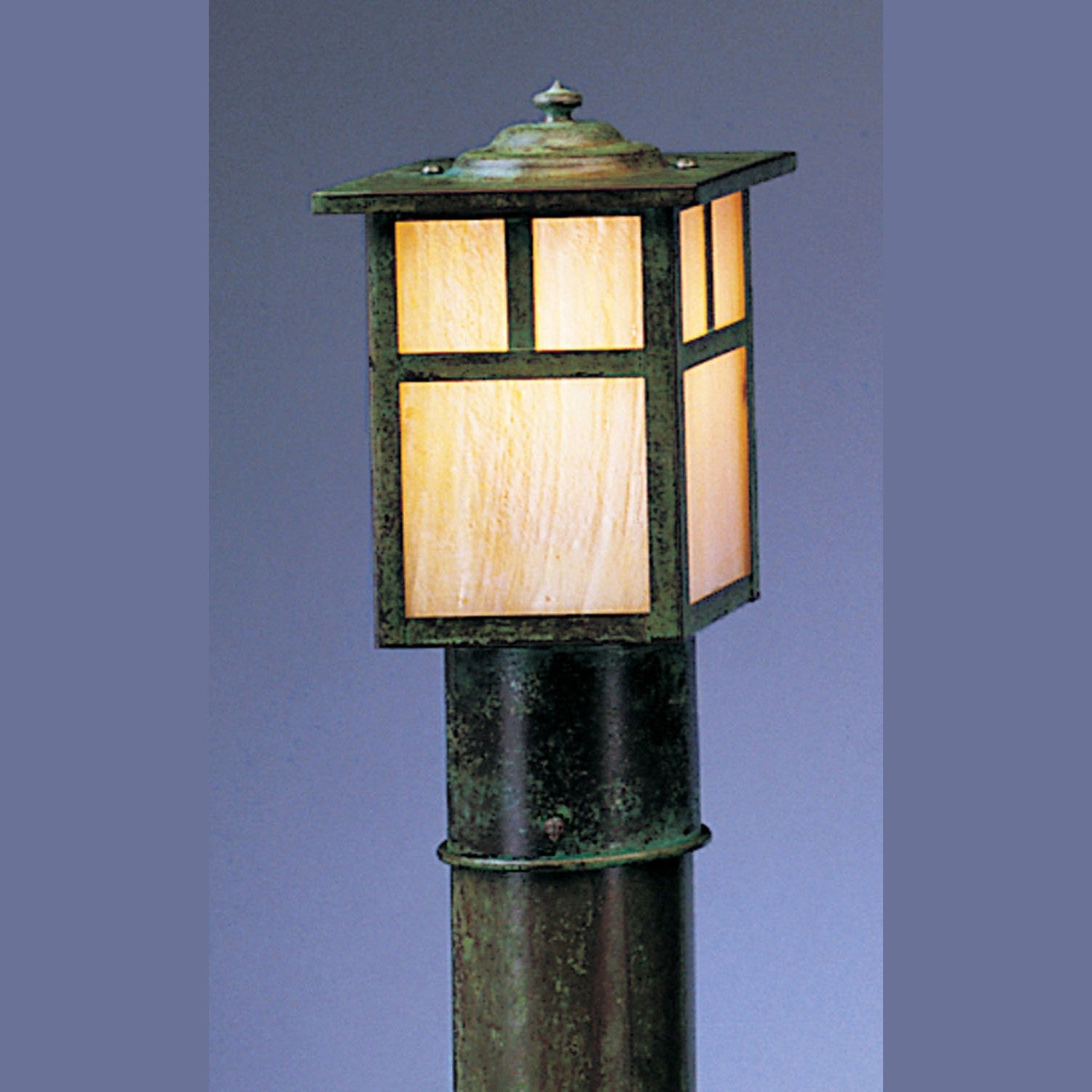 Arroyo - MP-5TGW-VP - One Light Outdoor Post Lamp - Mission - Verdigris Patina