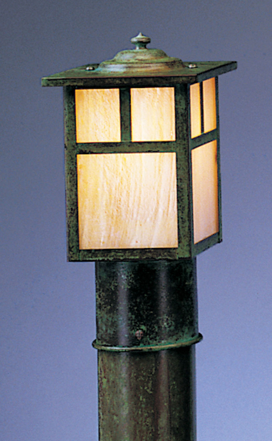 Arroyo - MP-5TGW-VP - One Light Outdoor Post Lamp - Mission - Verdigris Patina