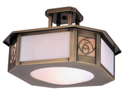 Arroyo - SCCM-15GWC-AB - Two Light Semi-Flush Ceiling Light - Saint Clair - Antique Brass