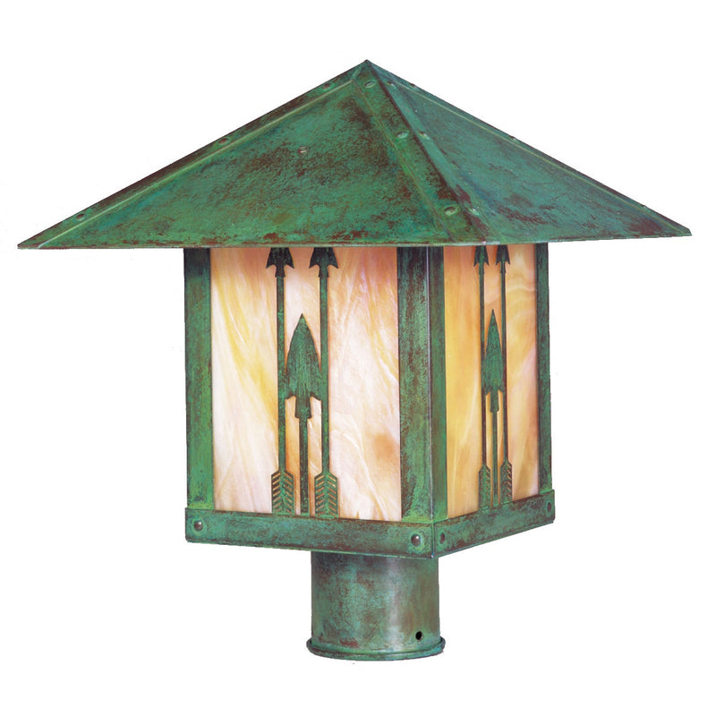 Arroyo - TRP-12ARGW-VP - One Light Outdoor Post Lamp - Timber Ridge - Verdigris Patina