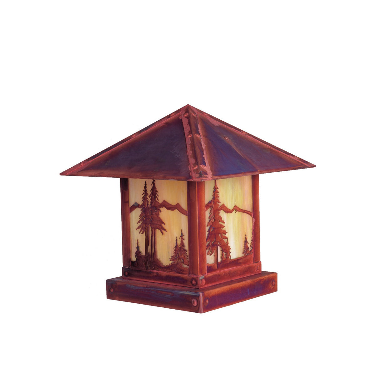 Arroyo - TRC-12MNGW-RC - One Light olumn Mount - Timber Ridge - Raw Copper