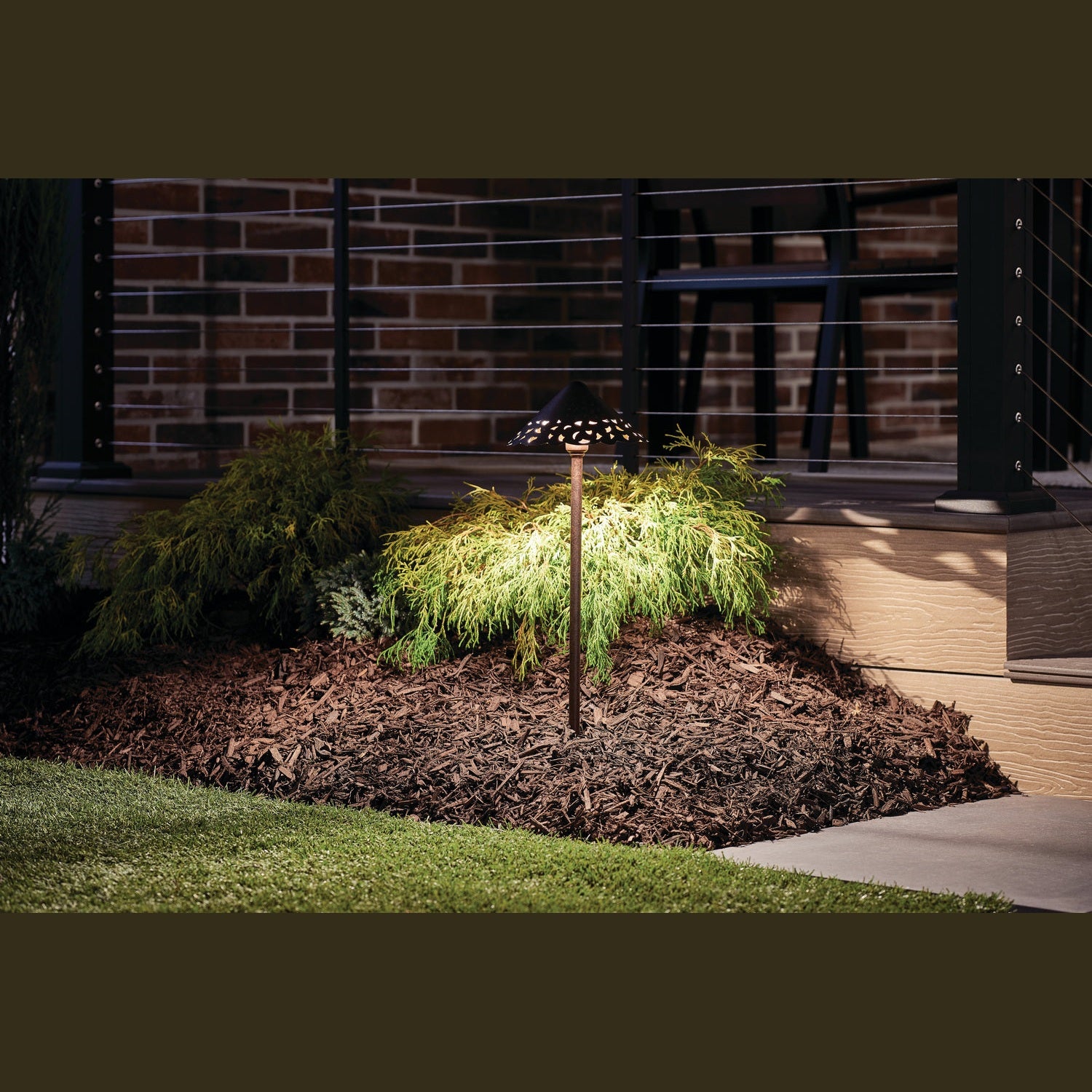 Kichler - 15443TZT - One Light Path & Spread - Lace - Textured Tannery Bronze