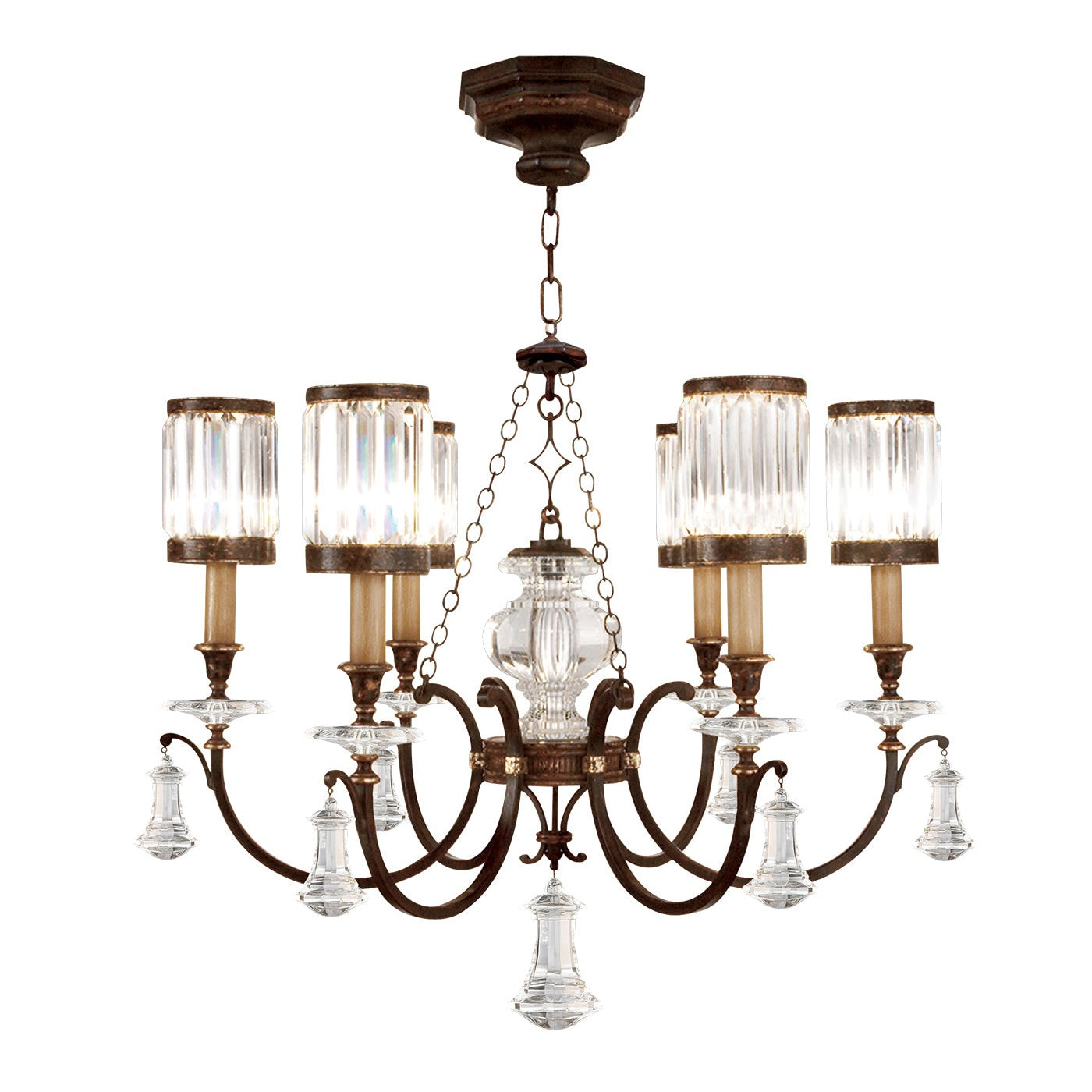 Fine Art Handcrafted Lighting - 595440ST - Six Light Chandelier - Eaton Place - Bronze