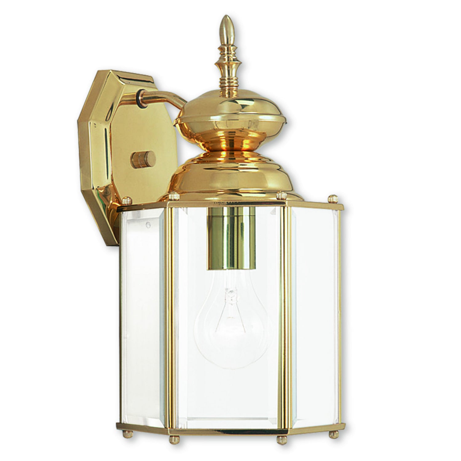 Livex Lighting - 2007-02 - One Light Outdoor Wall Lantern - Outdoor Basics - Polished Brass
