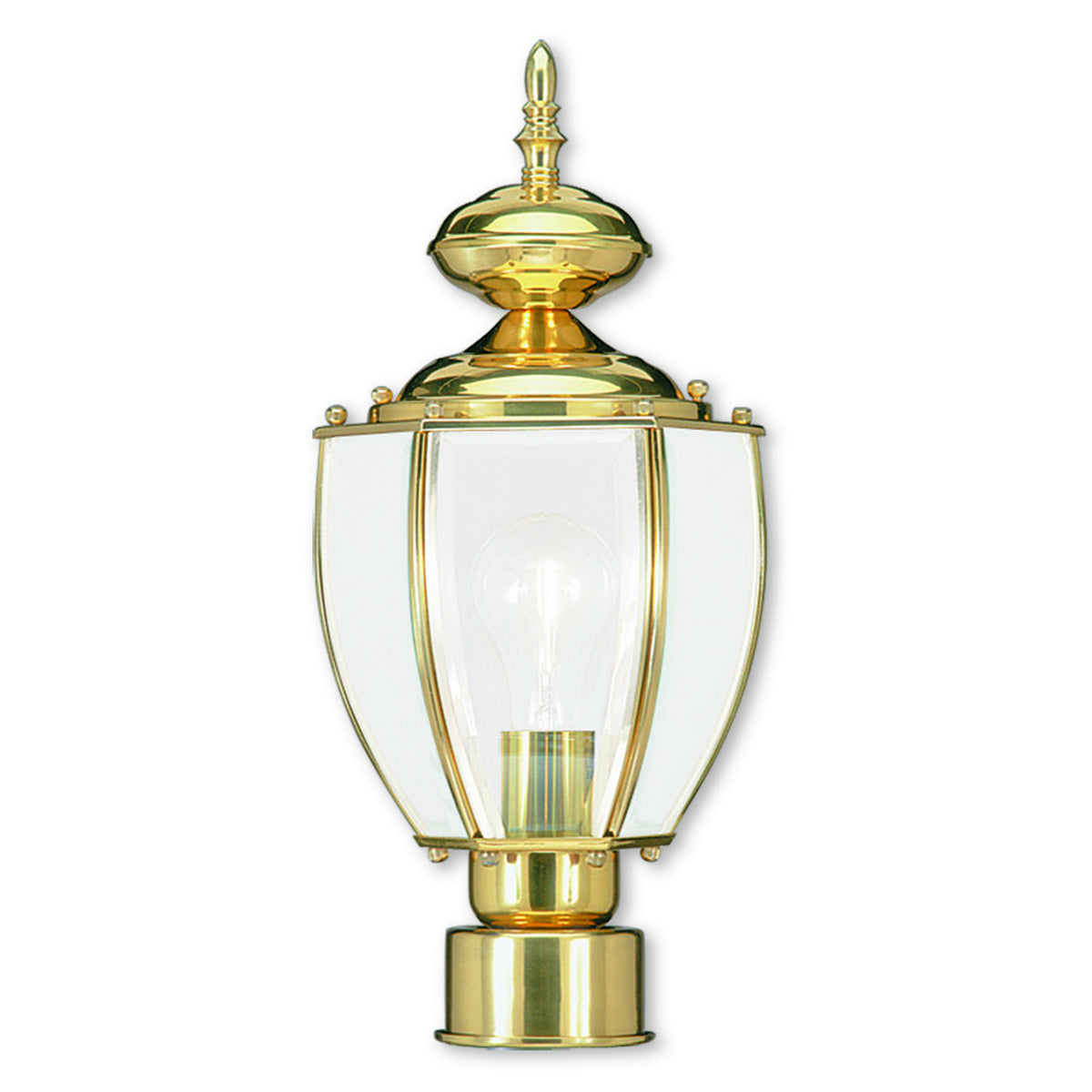 Livex Lighting - 2009-02 - One Light Outdoor Post-Top Lanterm - Outdoor Basics - Polished Brass