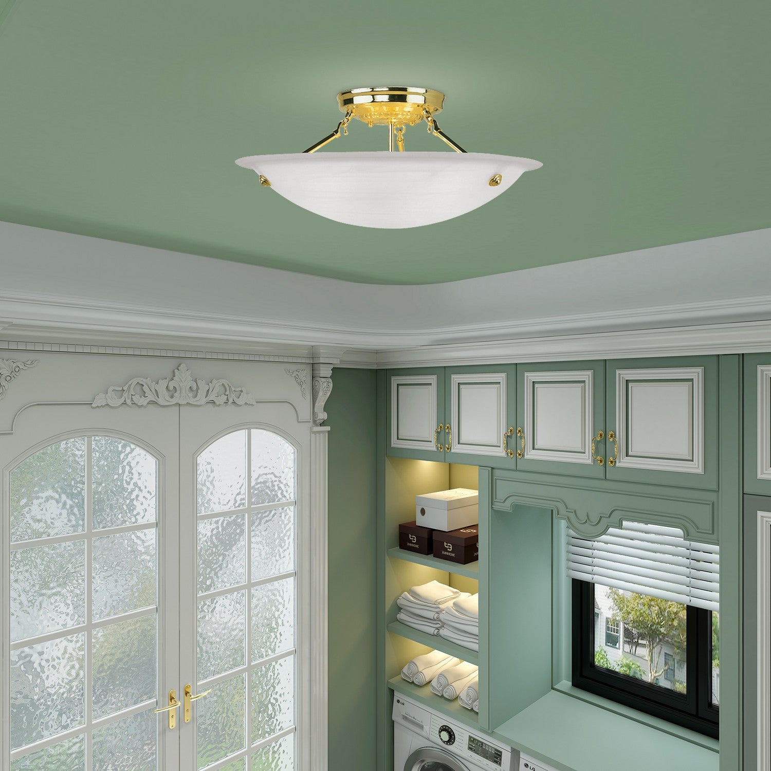 Livex Lighting - 4274-02 - Three Light Ceiling Mount - Oasis - Polished Brass