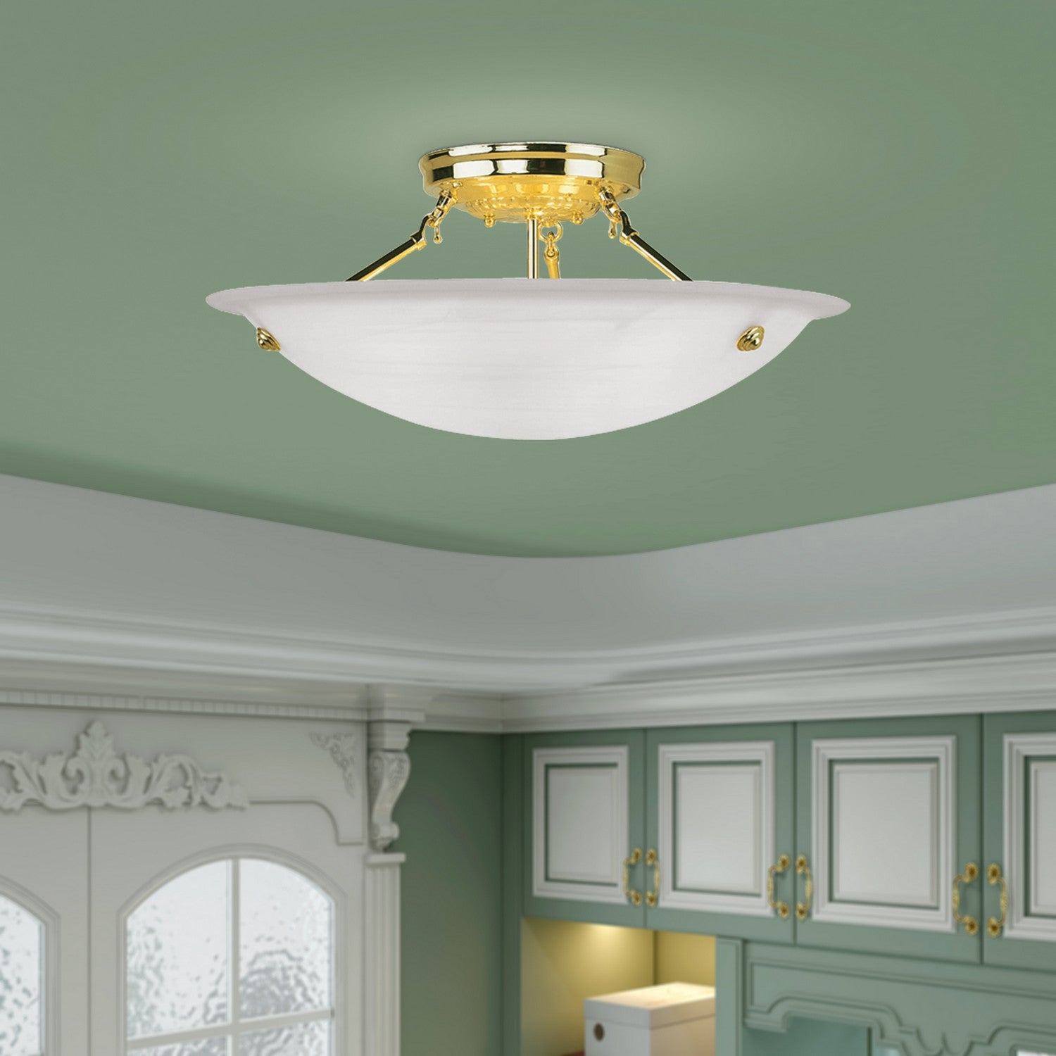 Livex Lighting - 4274-02 - Three Light Ceiling Mount - Oasis - Polished Brass