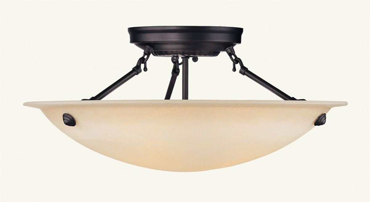Livex Lighting - 5626-07 - Three Light Ceiling Mount - Oasis - Bronze