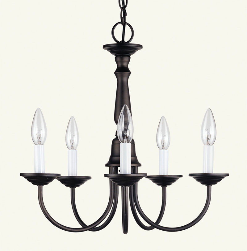 Livex Lighting - 6030-07 - Five Light Chandelier - Home Basics - Bronze