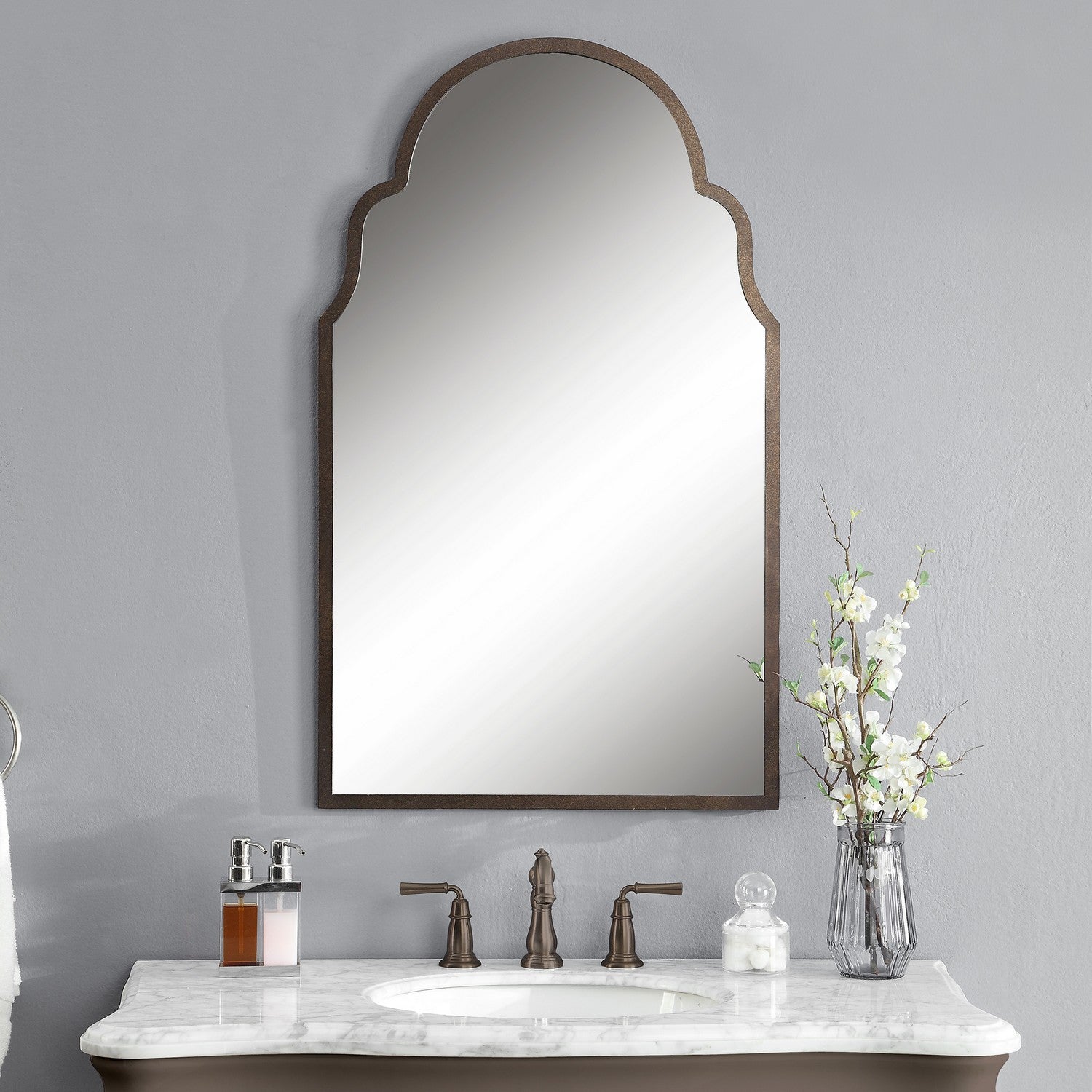 Uttermost - 12668 P - Mirror - Brayden - Dark Brown w/Burnished Edges