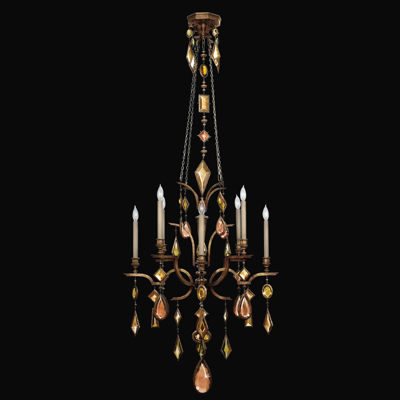Fine Art Handcrafted Lighting - 708640-1ST - Eight Light Chandelier - Encased Gems - Bronze