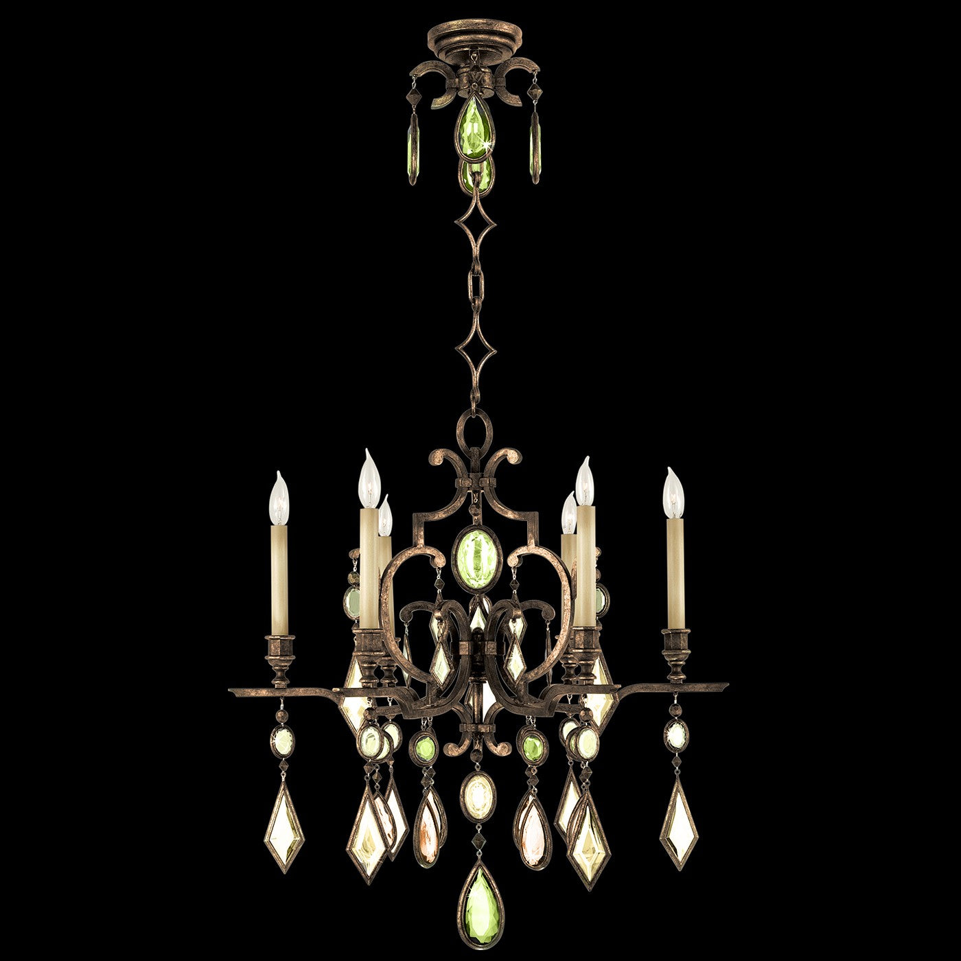 Fine Art Handcrafted Lighting - 718240-1ST - Six Light Chandelier - Encased Gems - Bronze